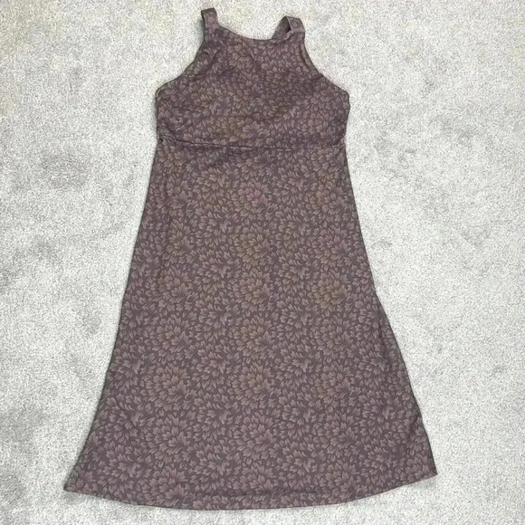 Patagonia Dress Sz S Brown Floral Built In Bra Sleeveless - Picture 1 of 11